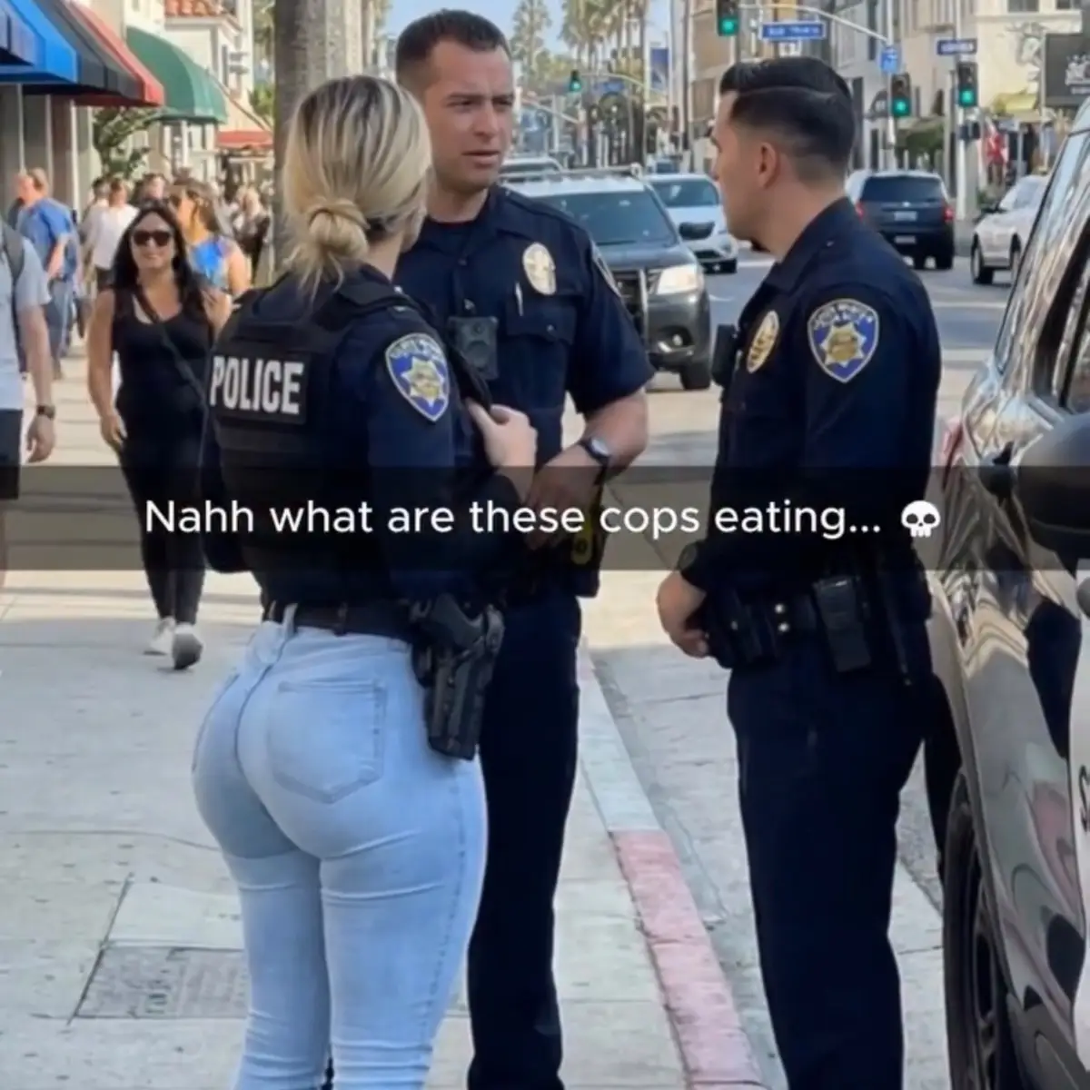 Cop going viral for how she looks outside the car